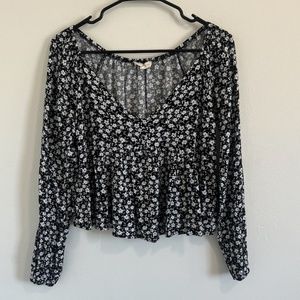 LA Hearts Floral Long Sleeve Blouse